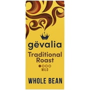 Gevalia Mild Traditional Roast Whole Bean Coffee , Caffeinated, 12 oz Bag