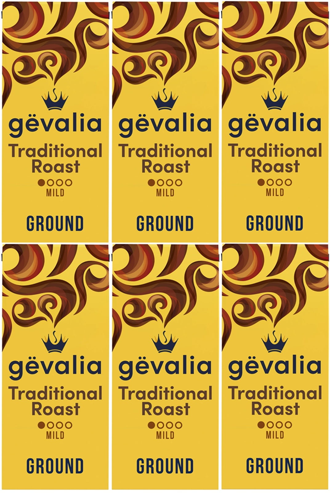 Gevalia Traditional Roast Ground Coffee, 12 oz (Pack of 6)