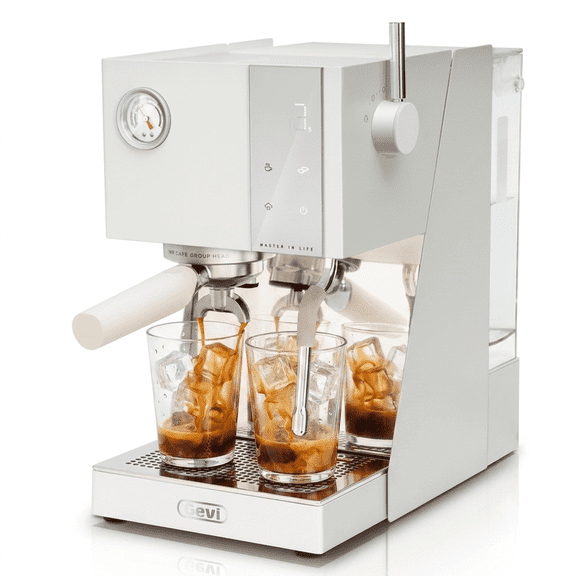 Gevi 20 Bar Espresso Machine, 58mm Professional Espresso Maker with Milk Frother & Smart Touch Screen, PID Temperature Control, White