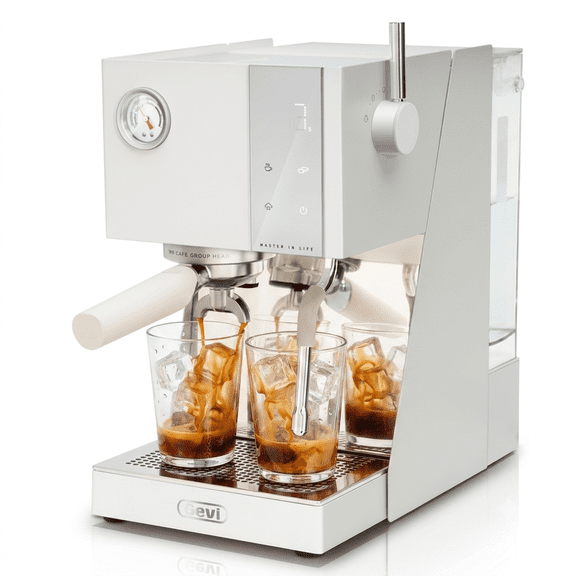 Gevi 20 Bar Espresso Machine, 58mm Professional Espresso Maker with Milk Frother, Smart Touch Screen and PID Temperature Control for Latte & Cappuccino, White