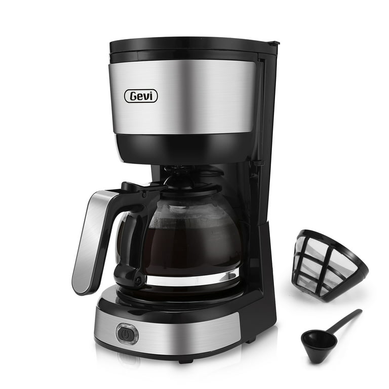 Gevi 4-Cup Coffee Maker with Auto-Shut Off, Small Drip Coffeemaker Compact  Coffee Pot Brewer Machine with Cone Filter, Glass Carafe and Hot Plate