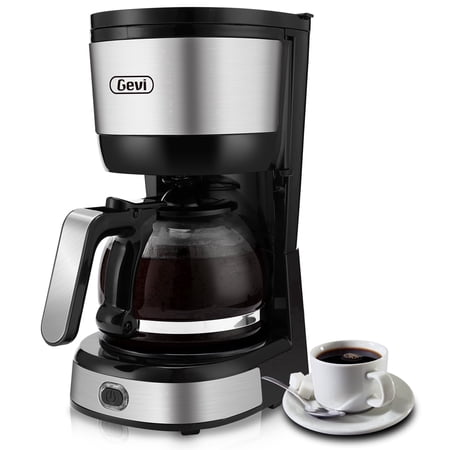 Gevi 4-Cup Small Drip Coffee Maker with Glass Carafe and Hot Plate