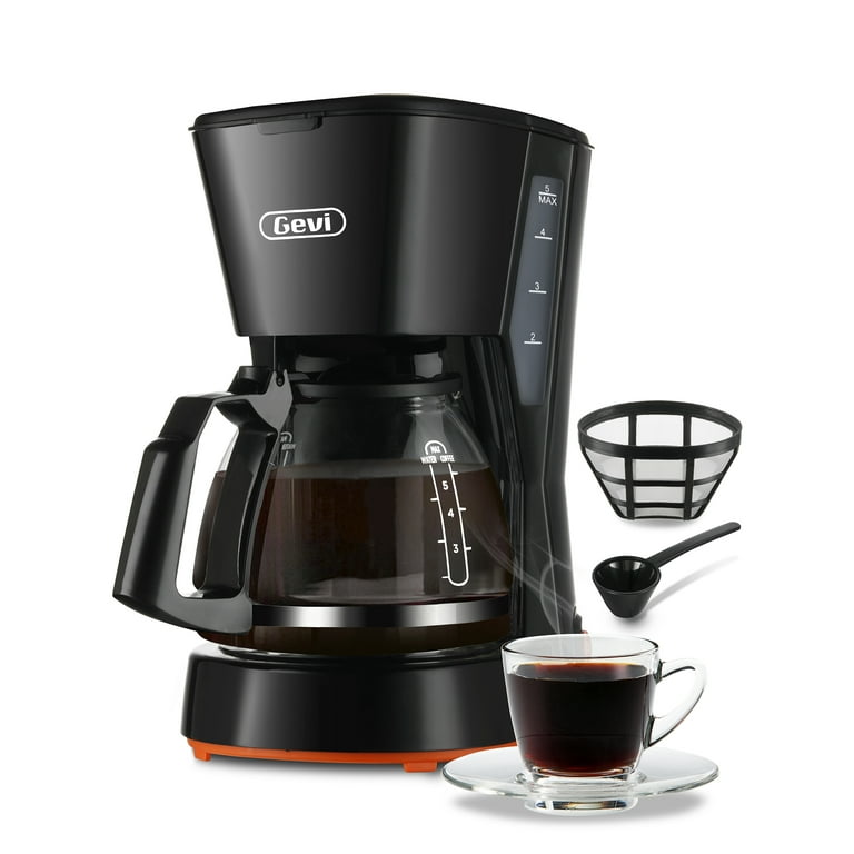  Gevi 4-Cup Coffee Maker with Auto-Shut Off, Small Drip  Coffeemaker Compact Coffee Pot Brewer Machine with Cone Filter, Glass  Carafe and Hot Plate, Stainless Steel Finish: Home & Kitchen