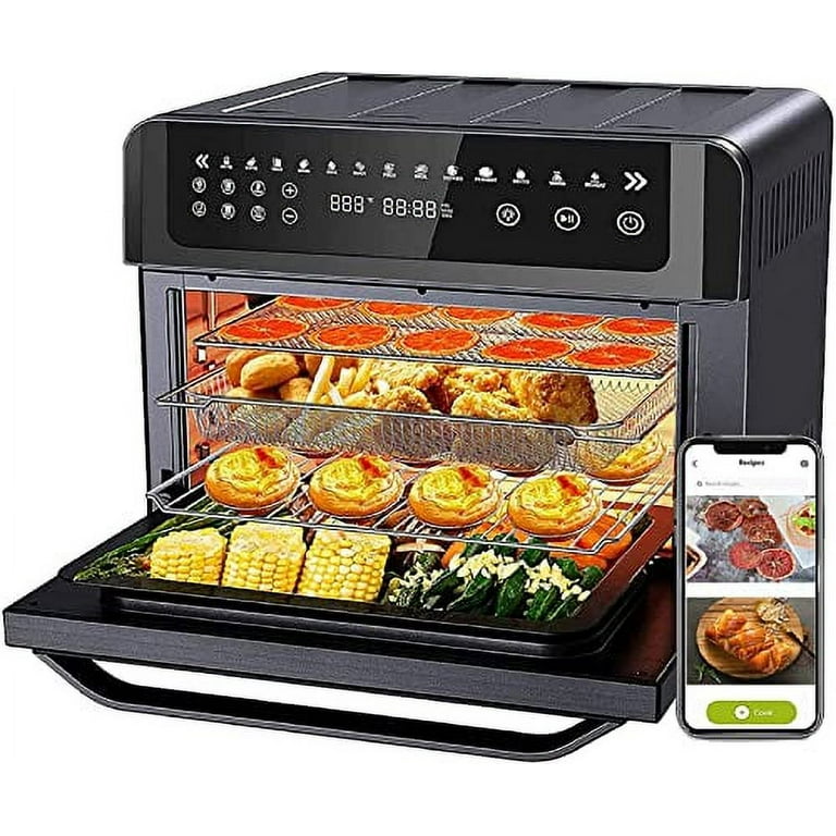12L 1500W Air Fryer Oven Toaster Rotisserie and Dehydrator With LED Digital  Touchscreen 16-in-1 Countertop Oven - AliExpress