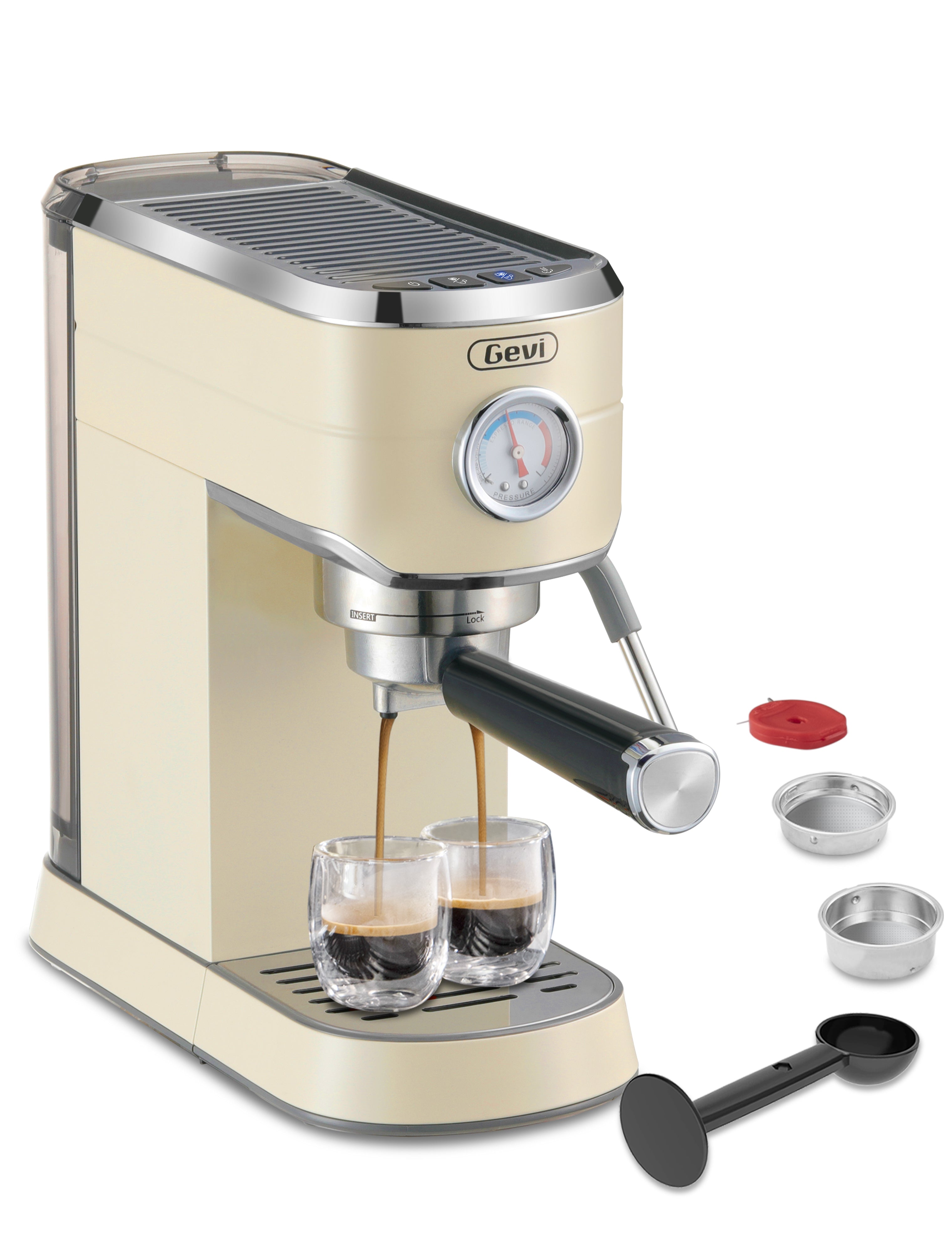 Gevi Beige 20 Bar Compact Professional Espresso Machine Coffee Maker