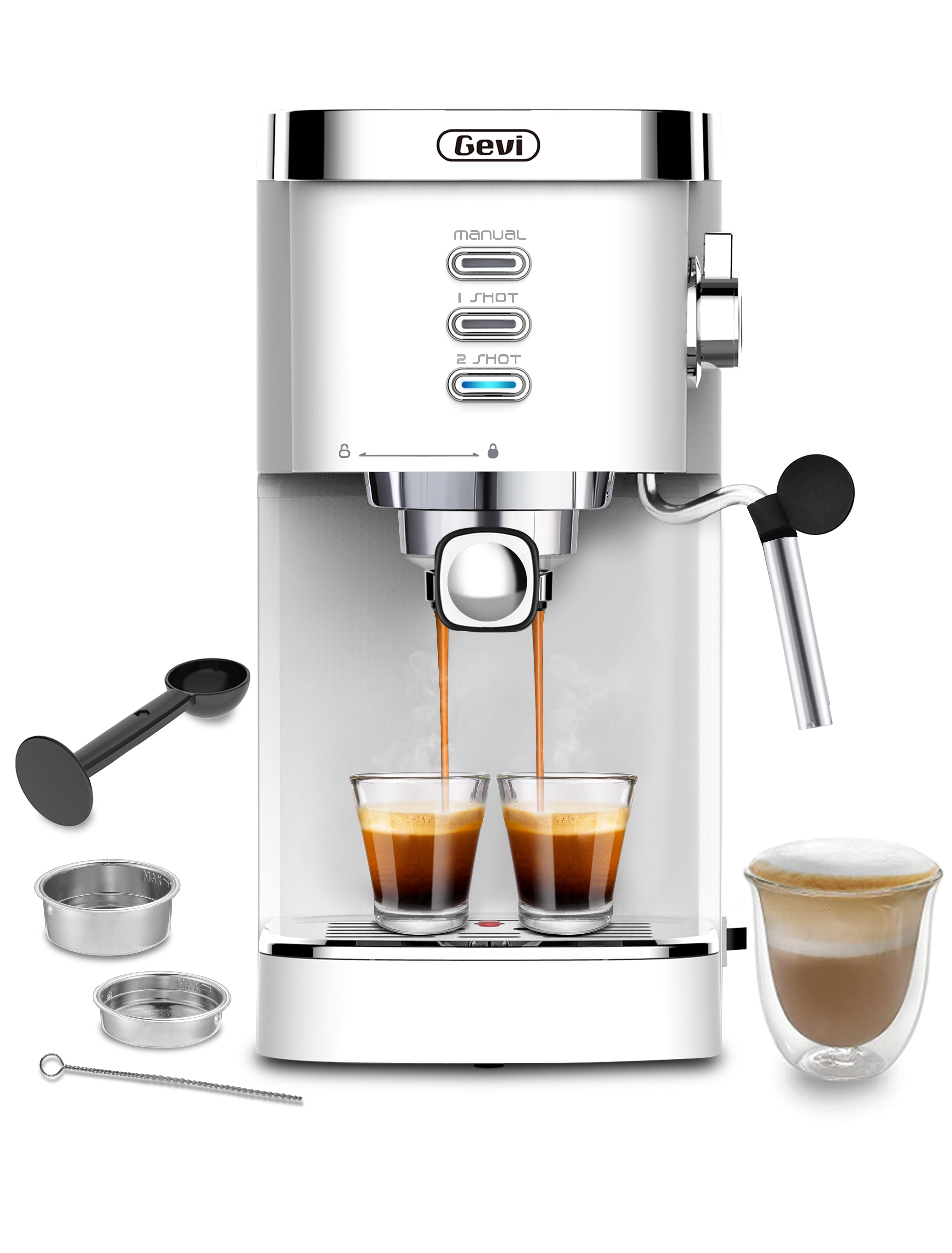 Gevi Espresso Machine 20 Bar Automatic Coffee Maker with Milk Frother