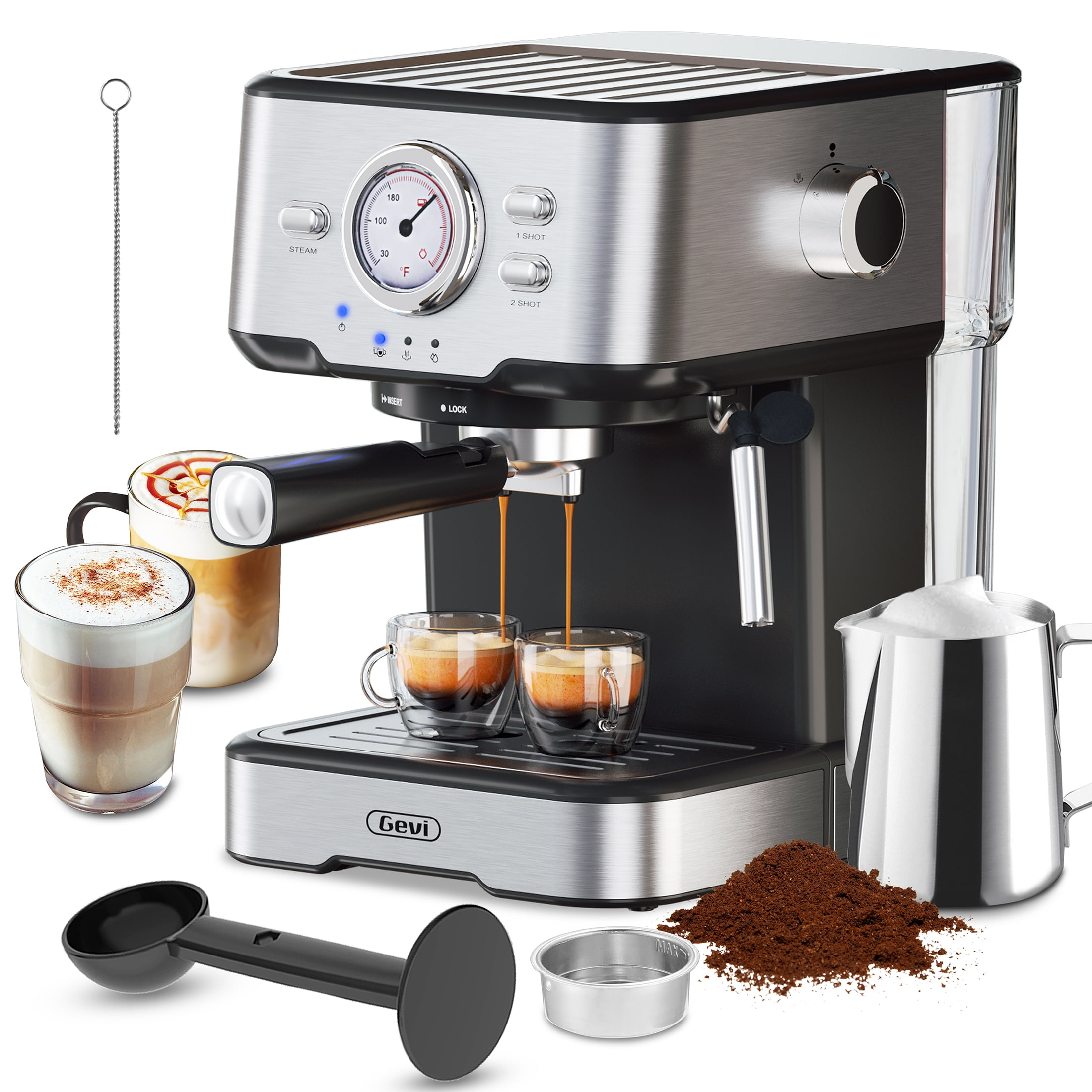 Gevi Espresso Machine with Steamer 15 Bar Cappuccino Coffee Maker for Latte Mocha Sansujyuku sansujyuku.com