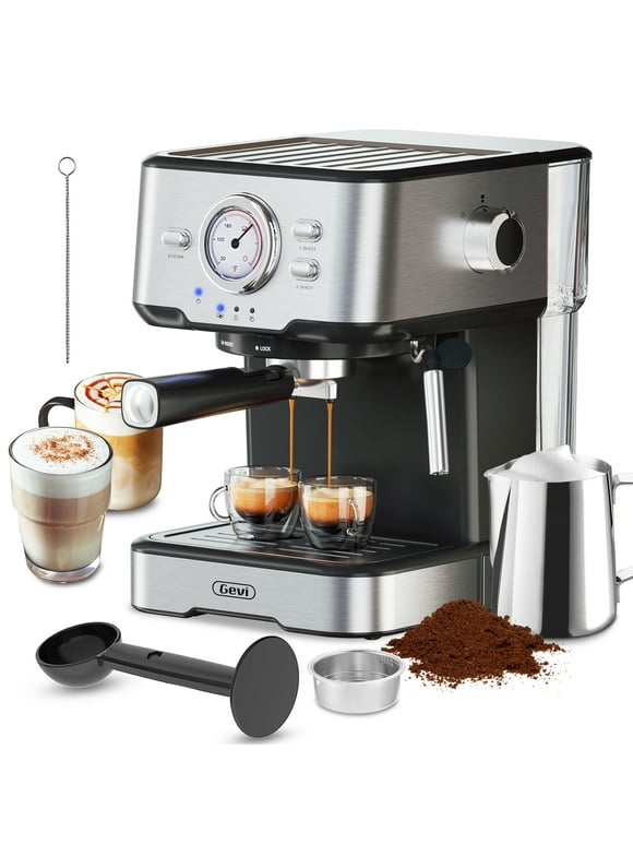 Gevi Espresso Machine with Steamer 15 Bar Cappuccino Coffee Maker for Latte Mocha