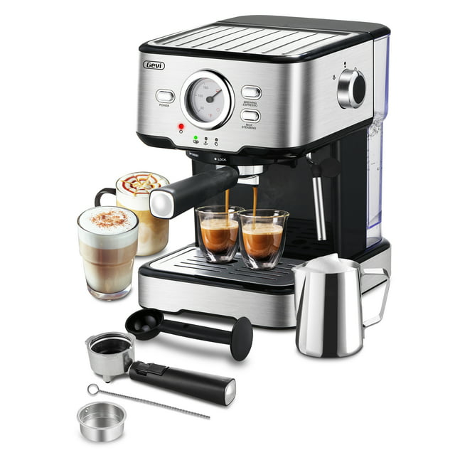 Gevi Espresso Machine with steamer 15 Bar Cappuccino Coffee Maker for Latte Mocha