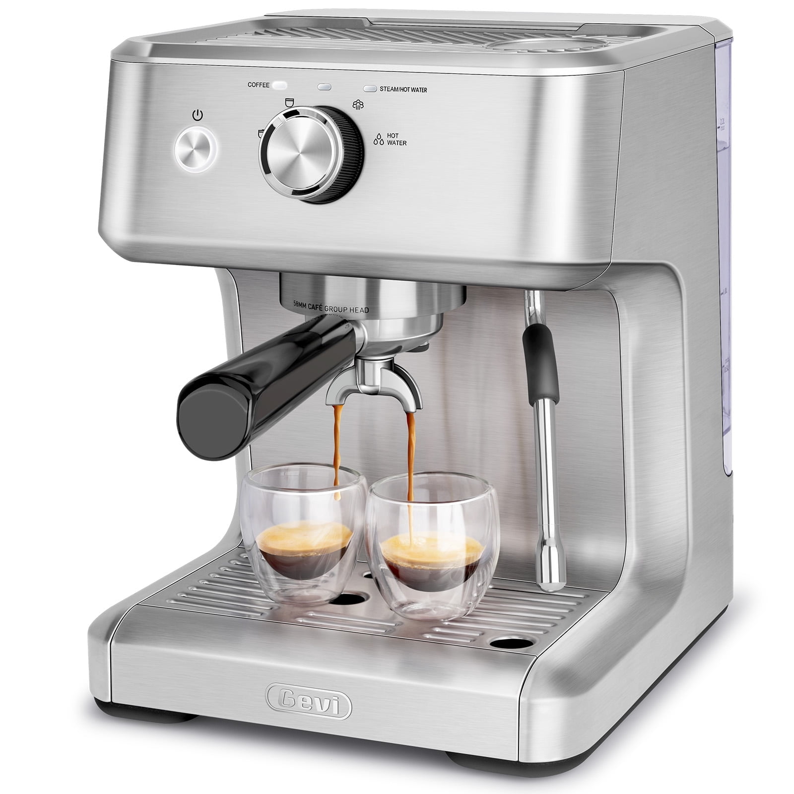 GEVI Espresso Machine Cafe Steam Maker，stainless steel