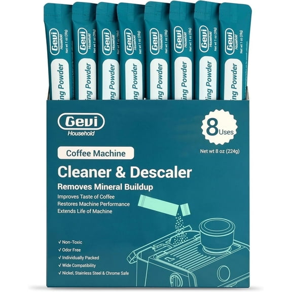 Gevi Coffee Maker & Espresso Machine 8 Pcs Organic Citric Acid Cleaner | Individually Packed | Compatible with All Brands