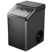 Gevi Nugget Ice Maker Countertop, Pebble Ice Machine with Self-Cleaning, 37lbs/24H, Compact Portable Design for Home Kitchen Office, Stainless Steel, Black