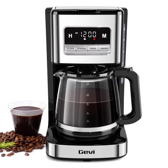Gevi 12 Cup Programmable Coffee Maker, Brew Later, Keep Warm, Auto Shutoff