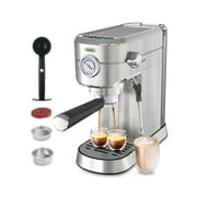Gevi Silver 20 Bar Professional Espresso Machine 35 OZ Water Tank, Stainless Steel, New