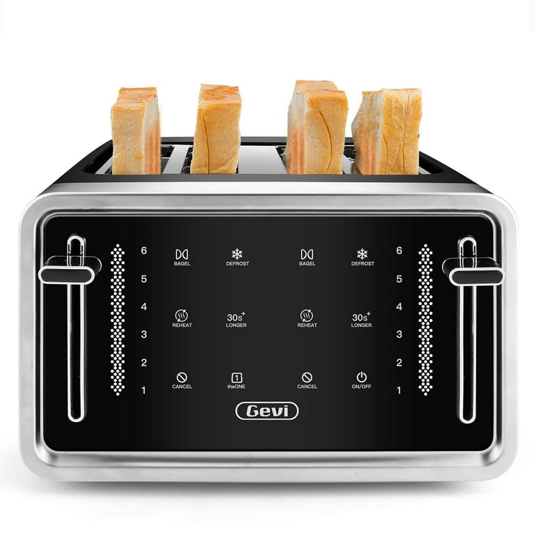 Gevi Toaster 4 Slice Toaster LED Digital Touch Screen Extra-Wide