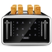 Gevi 4 Slice Toaster LED Digital Touchscreen Extra-Wide Slots Black + Silver