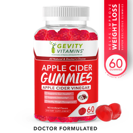Gevity Vitamins Apple Cider Vinegar Gummies, Dietary Supplements, 60 Gummies