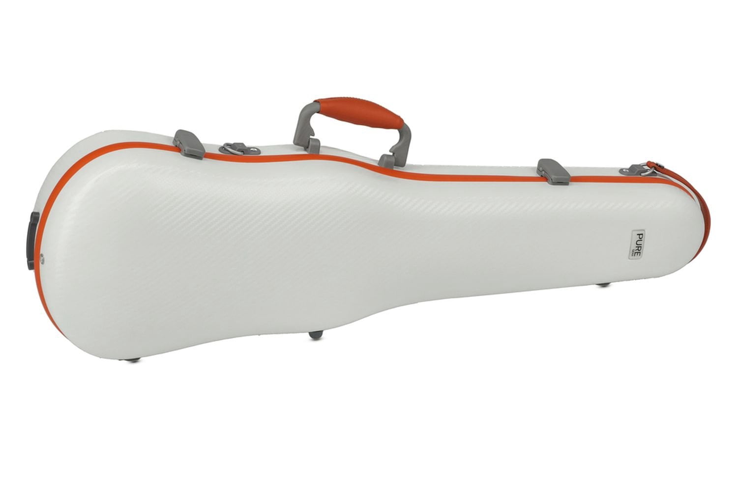 PURE by GEWA Violin Case, Polycarbonate Fun, Shaped, White/Orange, w/Subway Handle