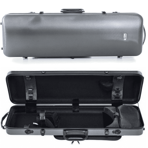 GEWA Pure Polycarbonate 2.4 Oblong Violin Case - Grey/Black with Subway Handle