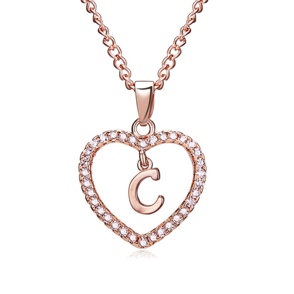 Letter c necklace rose deals gold