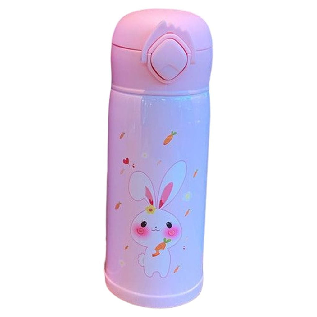 New Cartoon Children's Rabbit Ears Warm Display Cup Set Intelligent  Temperature Measuring Straw Portable Children's Thermos
