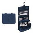 thumbnail image 1 of GeweYeeli Portable Cosmetics Storage Bag Hanging Travel Makeup Bag Foldable Toiletry Organizer Pouch, Navy Blue, 1 of 4