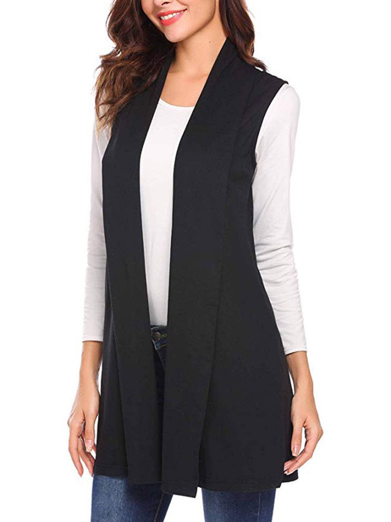 Womens long sleeveless hot sale cardigan