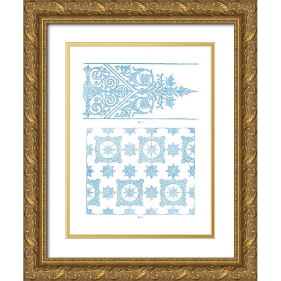 Gewerbehalle 25x32 Gold Ornate Wood Framed with Double Matting Museum Art Print Titled - Vintage Pattern VII