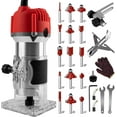 thumbnail image 1 of Gewna 800W Compact Wood Router with 1/4" Collet,30000 Rpm & Variable Speed, Includes 15 Pcs Bits ,for Trimming, Grooving and Woodworking,Red, 1 of 10
