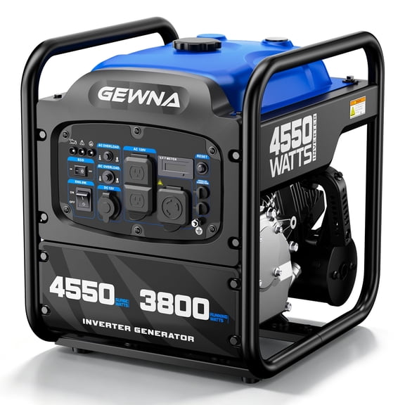 Gewna 4550W Portable Inverter Generator,Gas Powered Generator for Home Backup,Emergency,Camping,EPA Compliant,Blue