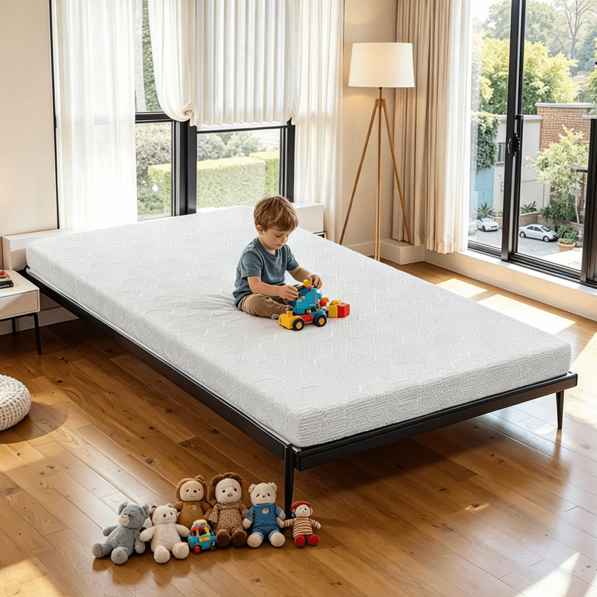Gewnee 2 inch Twin Mattress Topper,Medium Firm Mattress Fiberglass Free for Kids Bunk Bed and Guest Room,CertiPUR-US Certified