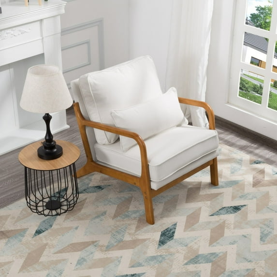 Gewnee 25.4-inch Accent Chair, with Removable and Washable Cushions, High-Density Sponge Filling, Non-Slip Pads, Suitable for Living Room/Bedroom/Office