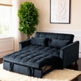 thumbnail image 1 of Gewnee 3 in 1 Convertible Sleeper Sofa Bed,Pull Out Couch Bed,Adjustable Backrest,Loveseat with Pillows & Pockets for Living Room,Apartment.Black, 1 of 14