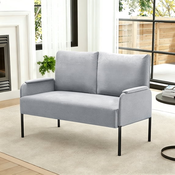 Gewnee 45.7”Loveseat Couch for Small Spaces,Mid-Century Modern 2-Seater ...