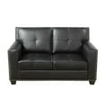 thumbnail image 1 of Gewnee 57" Faux Leather Upholstered Loveseats with Nailhead Trim for Living Room,Black, 1 of 8