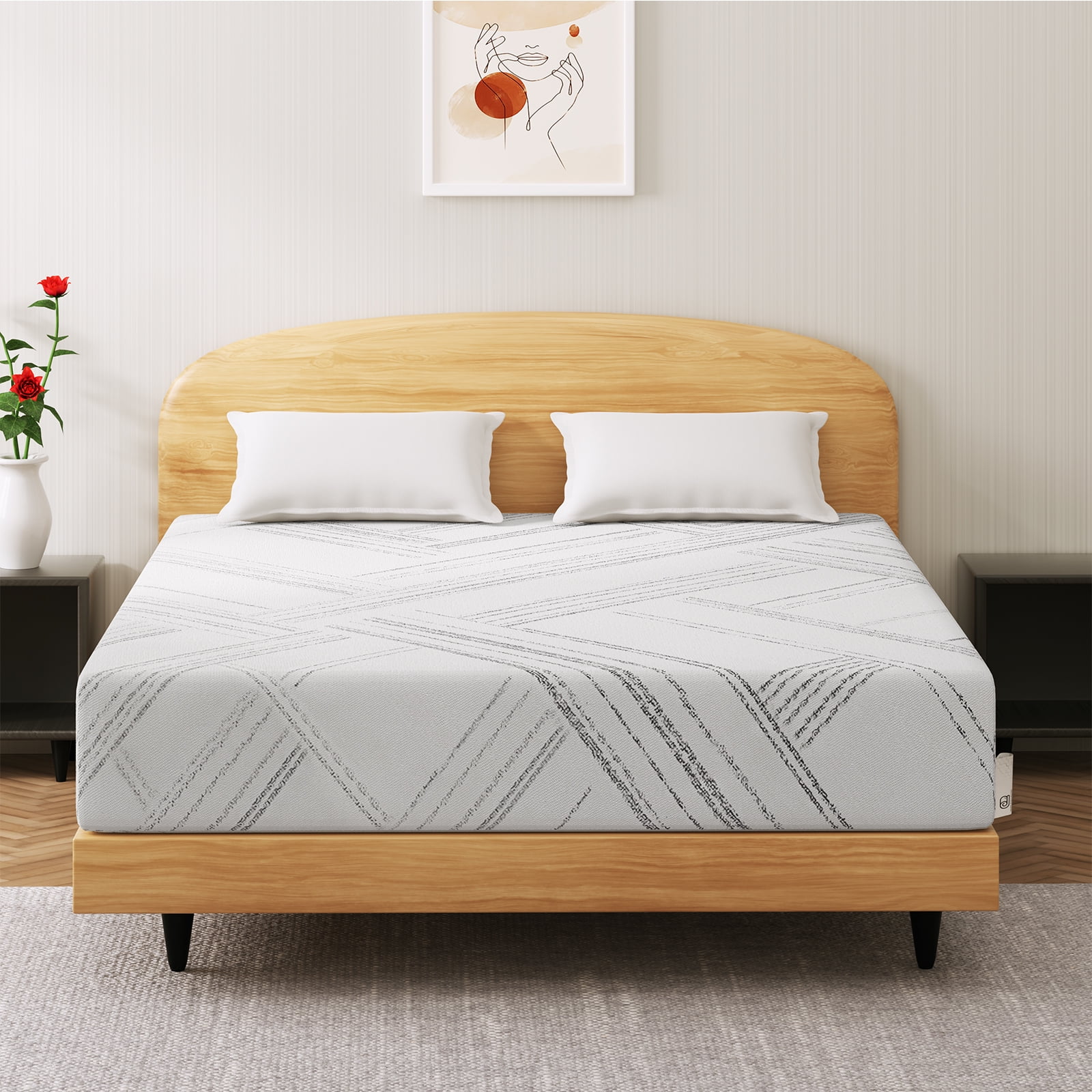 Gewnee 6 inch Medium-Firm Cooling Memory Foam Mattress in a Box,Full