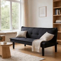 Gewnee 63.2" Convertible Futon Sofa Bed with 3 Reclining Positions, Faux Suede Upholstery, Modern Sleeper Couch for Living Room, Office or Guest Room