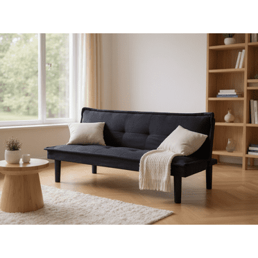 Gewnee 63.2" Convertible Futon Sofa Bed with 3 Reclining Positions, Faux Suede Upholstery, Modern Sleeper Couch for Living Room, Office, or Guest Room