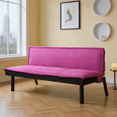 thumbnail image 1 of Gewnee 64.6" Convertible Sleeper Sofa Bed, Velvet Futon Couch with Push-Back Mechanism, Modern Sofa Bed for Living Room, Guest Room, Small Space(Pink), 1 of 8