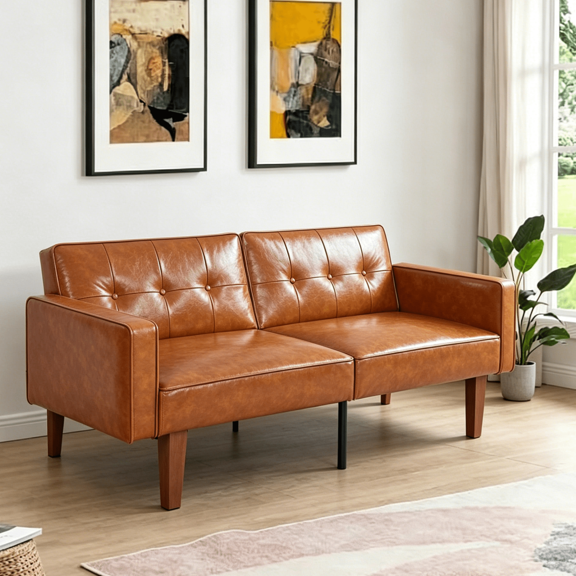 Gewnee 68.11"Convertible Futon Sofa Bed,Multifunctional Folding Futon Couch with 3 Adjustable Positions,Split-Back Design for Home,Office,Guest Room.