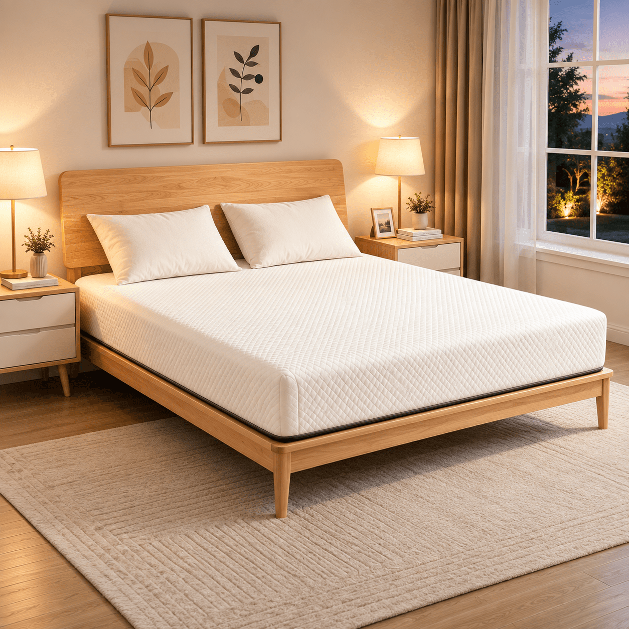 Gewnee 8" Full Size Tight Top Mattress, Individually Wrapped Pocket Spring, Breathable Knit Fabric, Medium‑Firm, Motion Isolation Mattress‑in‑a‑Box for Household Bedroom, White