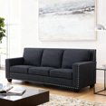 thumbnail image 1 of Gewnee 80" Wide Linen Upholstered Sofa Counches with Nailhead Trim for Living Room,Black, 1 of 12
