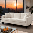 thumbnail image 1 of Gewnee 86.6”3-Seater Sofa Couch,Teddy Velvet Extra-Wide Deep Sofa Suitable for Living room, Bedroom, Office, and Reception Room(Beige), 1 of 15