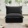thumbnail image 1 of Gewnee Chenille Fabric Black Deep Seat Singel Armless Sofa Couch for Living Room, Reading Room, Bedroom and Working Spaces, 1 of 15