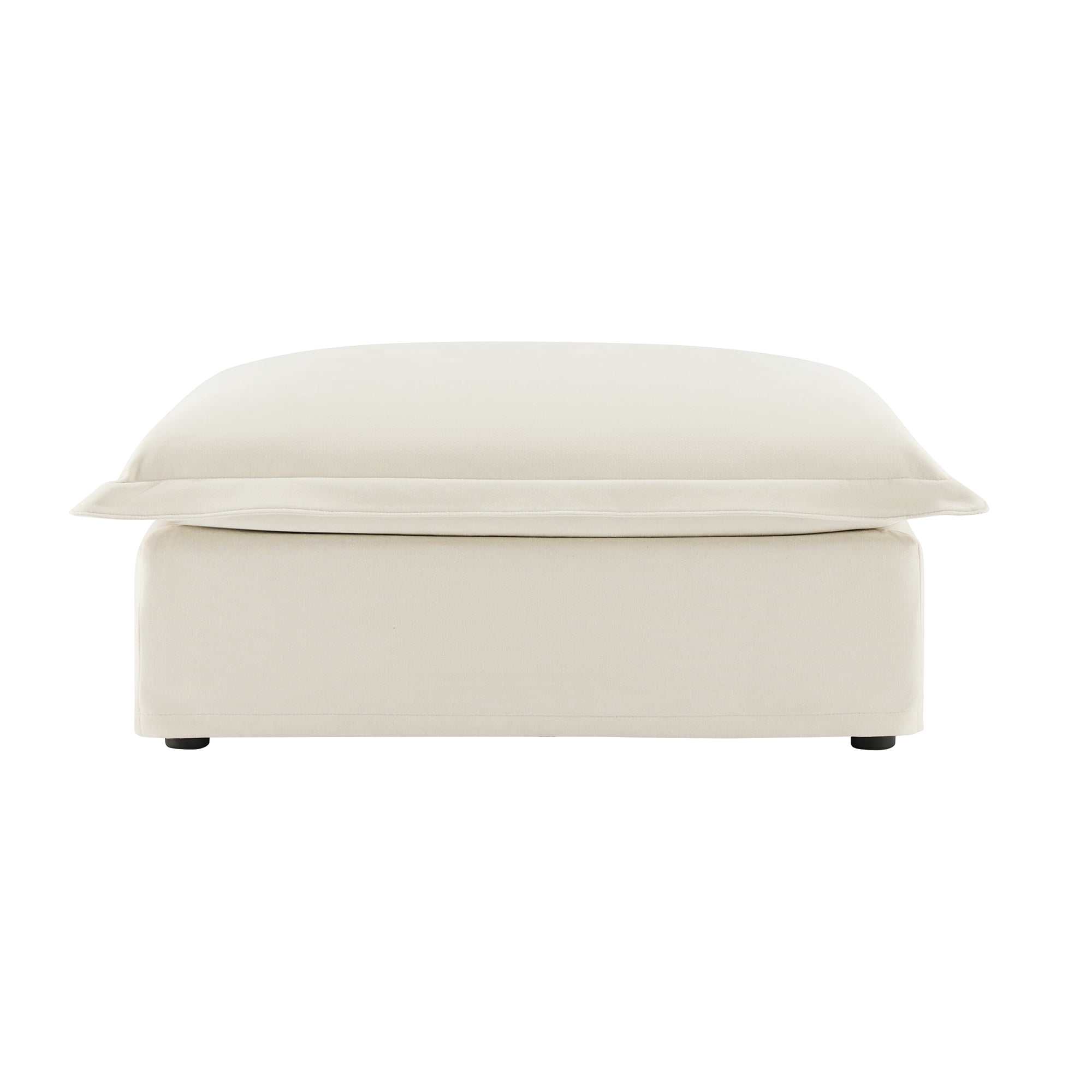 Gewnee Chenille Fabric Cream Singel Ottoman For Deep Seat Sofa Couch for Living Room, Reading Room,