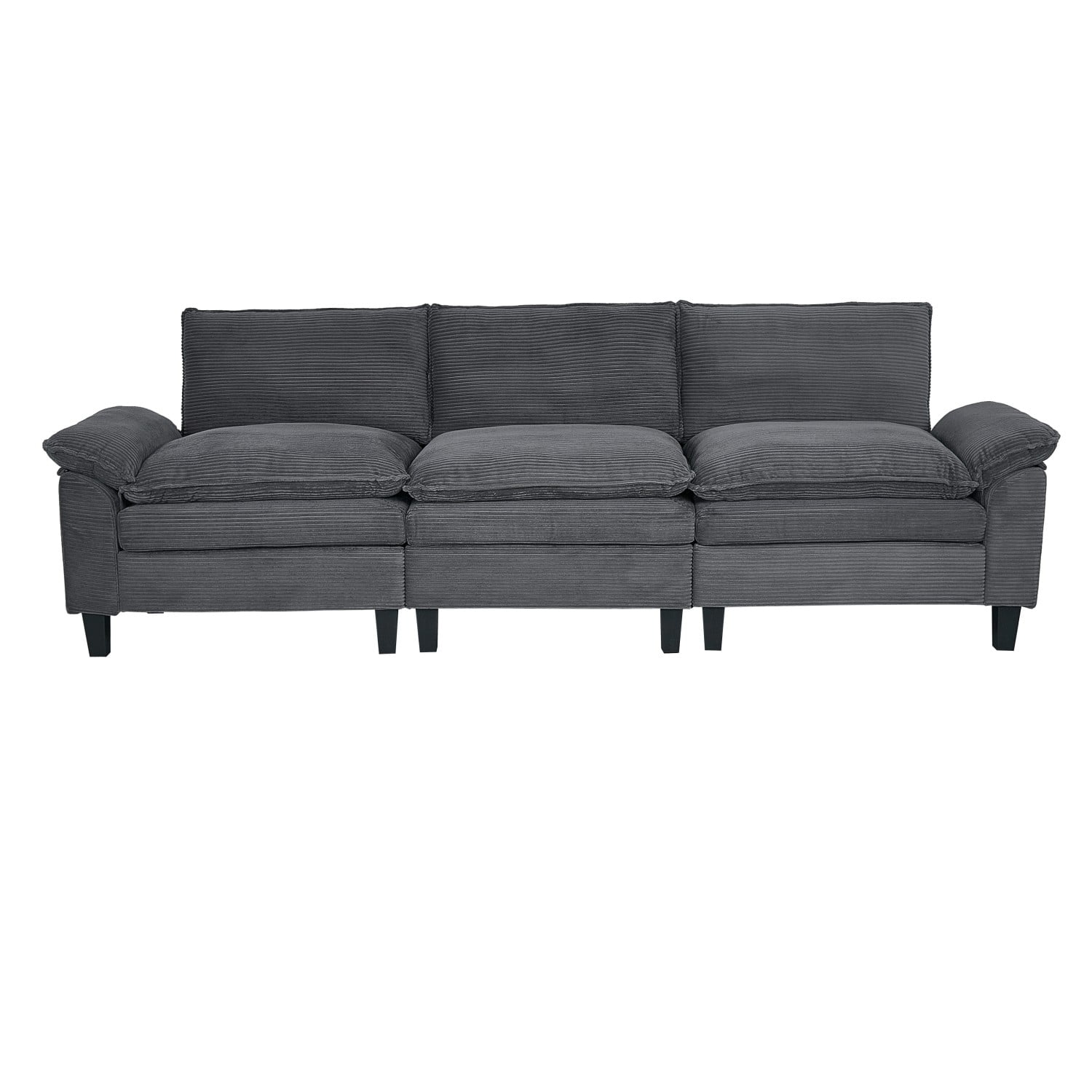 Gewnee Corduroy Fabric Modular Sofa Upholstered Modern Sofa, 3 Seater Comfy Couch for Bedroom and Living Room, Designed for Small Spaces, Apartment, Bedroom, Dorm, Office,