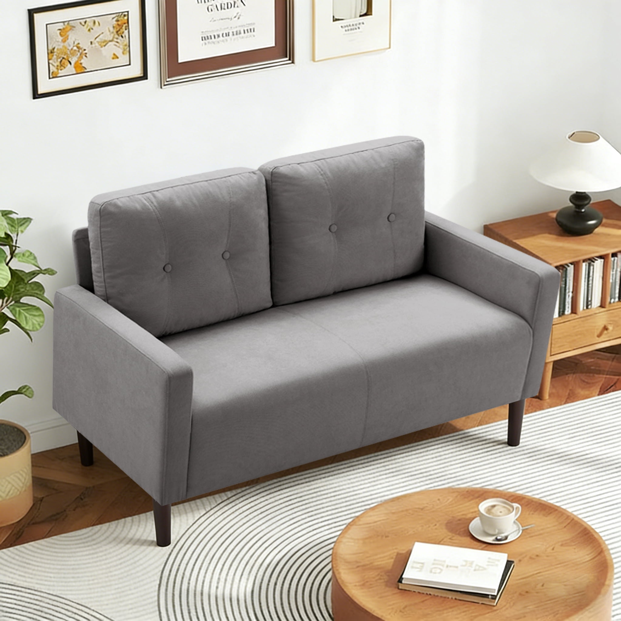 Gewnee 51.2”Loveseat Couch – Modern Small Sofa with Removable Back ...