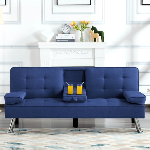 Gewnee Futon Sleeper Sofa Bed Modern Polyester Couch Convertible ...