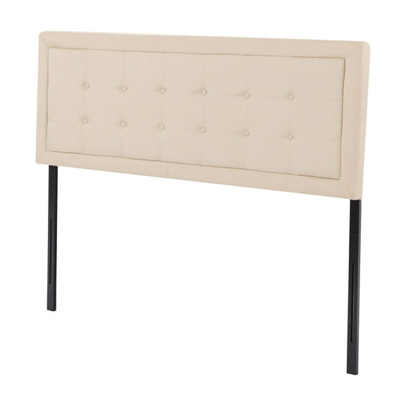 Gewnee King Size Adjustable Height Thick Padded Headboard,Linen Fabric Foam,Metal Frame,Easy to Install(Beige)