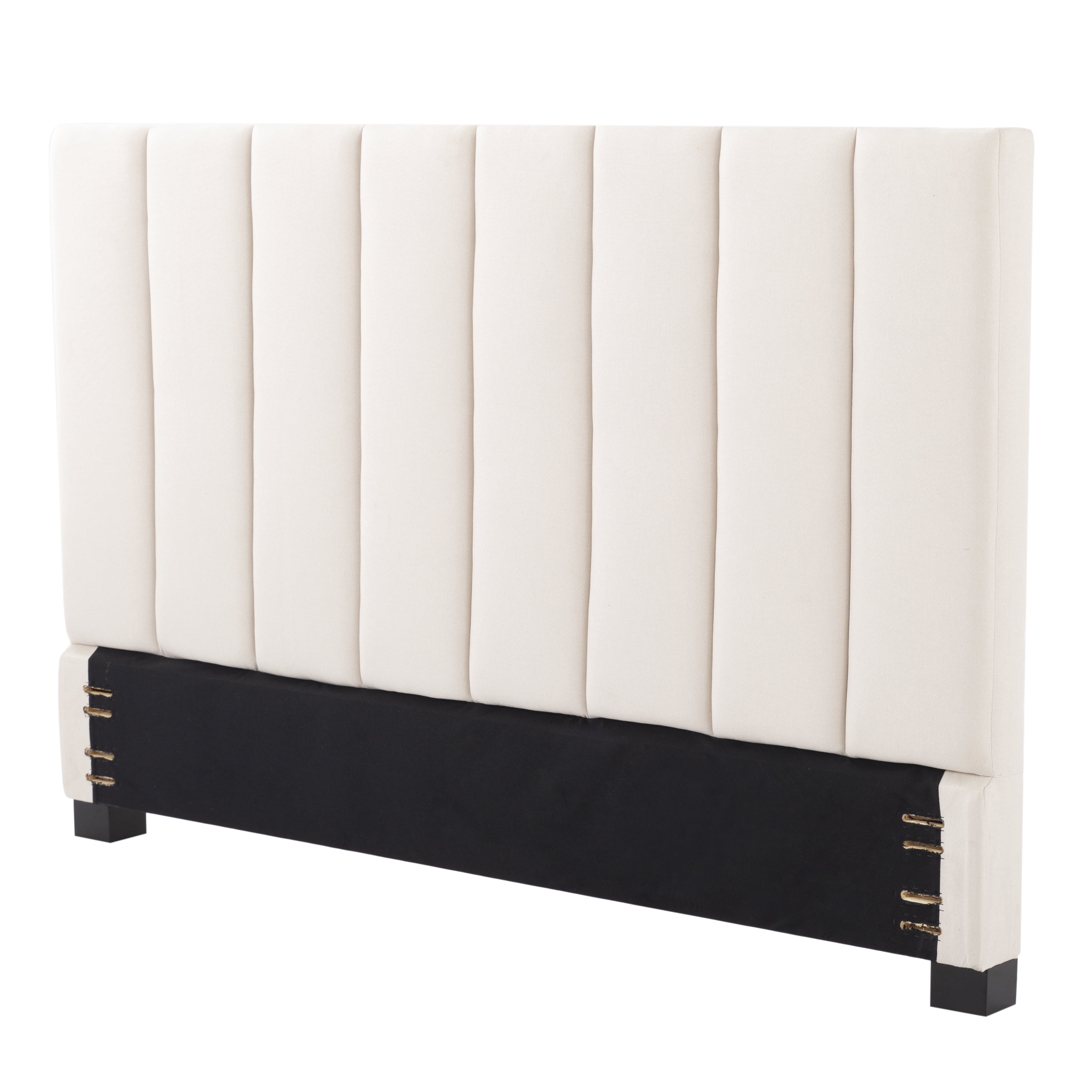 Gewnee King Size Linen Upholstered Panel Headboard, Contemporary Bedroom Furniture, Beige